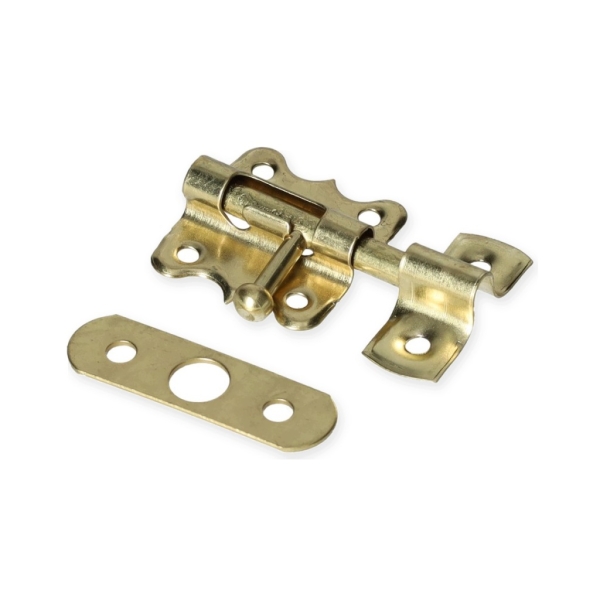 ZASUWKA DRZWIOWA 30 MM RYGIEL MOSIĄDZOWANY ZŁOTY ZACZEP MODEL 385