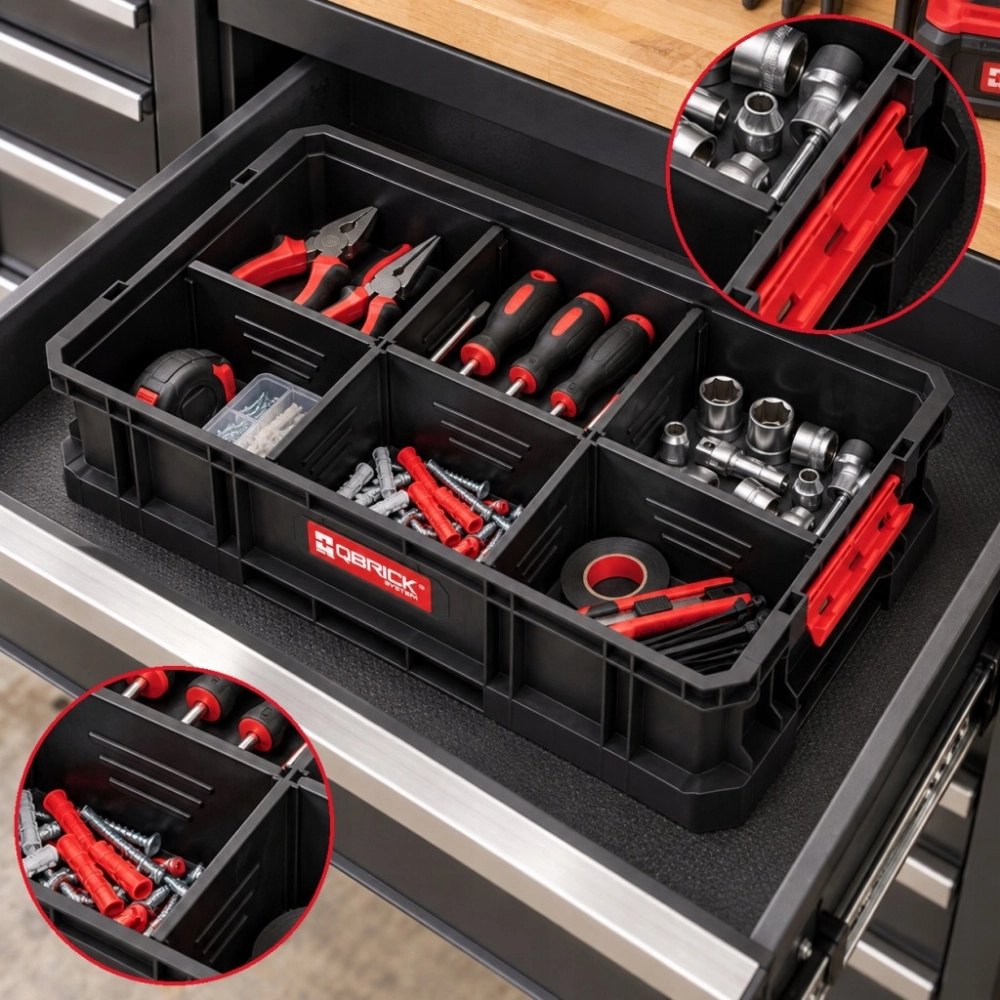 KUWETA NARZĘDZIOWA QBRICK TWO BOX 100 FLEX 5 REGULOWANYCH PRZEGRÓD