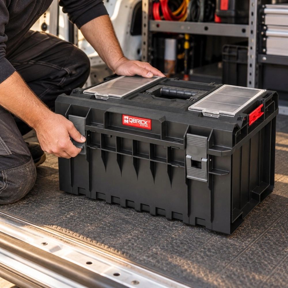 SKRZYNKA NARZĘDZIOWA QBRICK ONE 350 PROFI 38 L ORGANIZERY W POKRYWIE