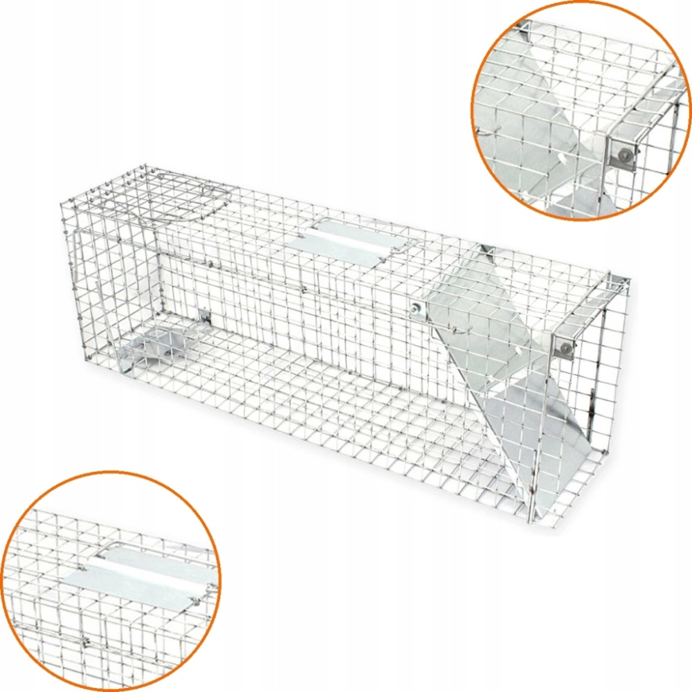 ŻYWOŁAPKA JEDNOWEJŚCIOWA 50X20X27 CM PUŁAPKA NA ZWIERZĘTA OCYNKOWANA