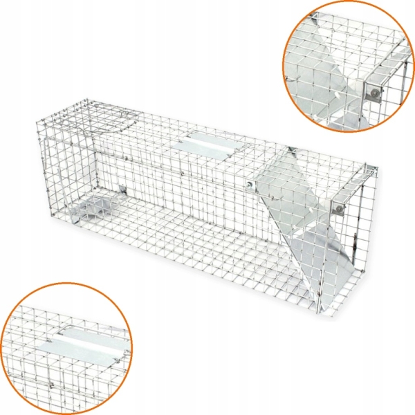 ŻYWOŁAPKA JEDNOWEJŚCIOWA 50X20X27 CM PUŁAPKA NA ZWIERZĘTA OCYNKOWANA