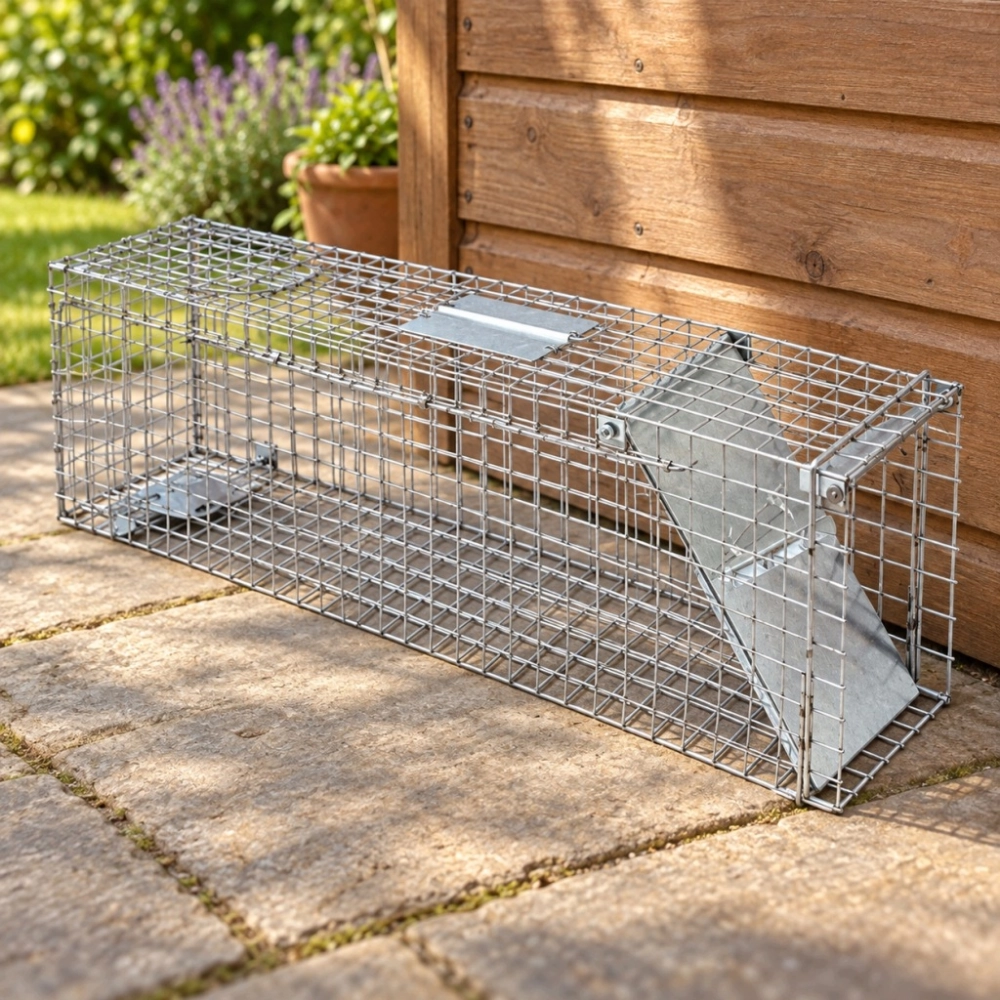 ŻYWOŁAPKA JEDNOWEJŚCIOWA 50X20X27 CM PUŁAPKA NA ZWIERZĘTA OCYNKOWANA