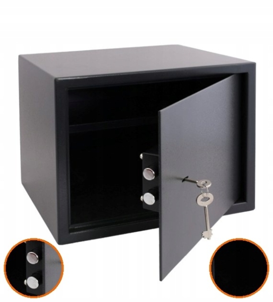 SEJF MECHANICZNY 38X30X30 CM STALOWY ZAMEK NA KLUCZ DO DOMU BIURA