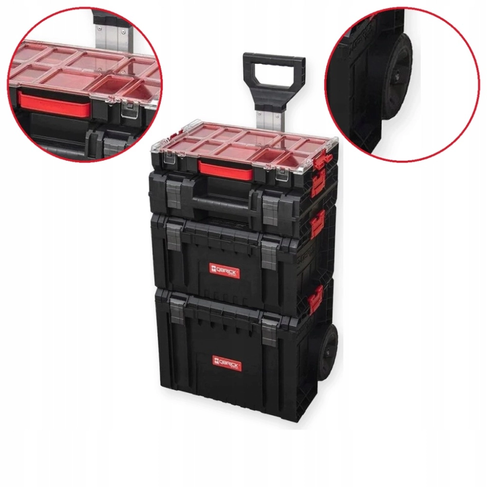 ZESTAW SKRZYŃ NARZĘDZIOWYCH QBRICK PRO CART 3 ORGANIZER WÓZEK NA KOŁACH
