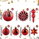 BOMBKI CHOINKOWE ŚWIĄTECZNE BŁYSZCZĄCE NIETŁUKĄCE OZDOBNE ZESTAW 52 SZT