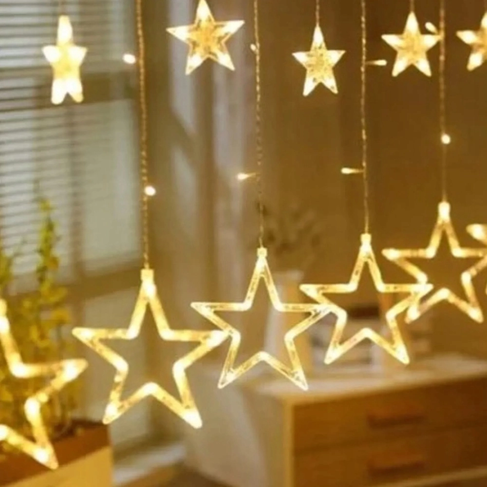 GIRLANDA ŚWIETLNA 2 M KURTYNA Z GWIAZDAMI 120 LED LAMPKI CHOINKOWE