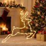RENIFER ŚWIĄTECZNY 43 LED 46 CM BIAŁY CIEPŁY ŚWIECĄCA DEKORACJA