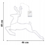 RENIFER ŚWIĄTECZNY 43 LED 46 CM BIAŁY CIEPŁY ŚWIECĄCA DEKORACJA