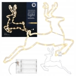 RENIFER ŚWIĄTECZNY 43 LED 46 CM BIAŁY CIEPŁY ŚWIECĄCA DEKORACJA