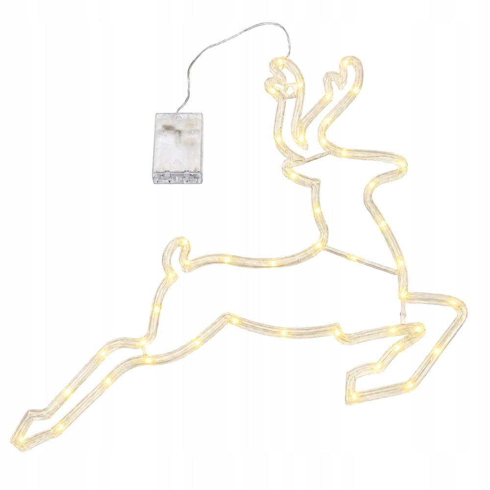 RENIFER ŚWIĄTECZNY 43 LED 46 CM BIAŁY CIEPŁY ŚWIECĄCA DEKORACJA