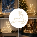 RENIFER ŚWIĄTECZNY 43 LED 46 CM BIAŁY CIEPŁY ŚWIECĄCA DEKORACJA