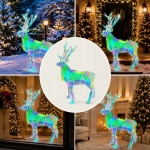 RENIFER LED HOLOGRAFICZNY 3D 90 CM GEOMETRYCZNY OZDOBA OGRODOWA