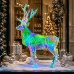 RENIFER LED HOLOGRAFICZNY 3D 90 CM GEOMETRYCZNY OZDOBA OGRODOWA