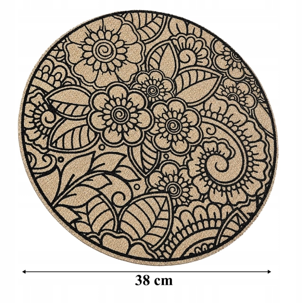 PODKŁADKA POD TALERZ OKRĄGŁA BOHO 38 CM MATA OCHRONNA NA STÓŁ BLAT
