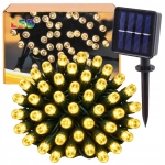 GIRLANDA LAMPKI CHOINKOWE ŚWIĄTECZNE SOLARNE 50 LED ZEWNĘTRZNE 7,5 M BIAŁE