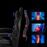 FOTEL GAMINGOWY BIUROWY OBROTOWY KUBEŁKOWY Z PODNÓŻKIEM DO 150 KG