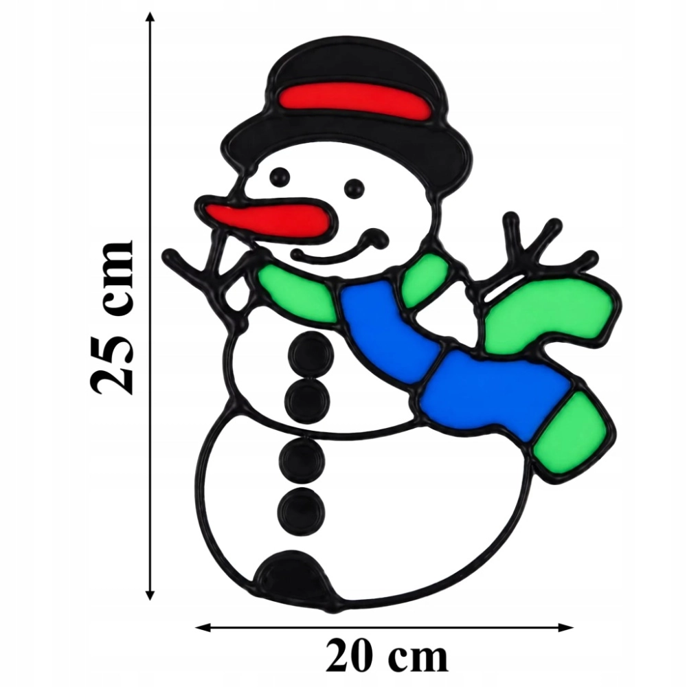 NAKLEJKA ŻELOWA NA OKNO BAŁWANEK 20X25 CM ŚWIĄTECZNA OZDOBA