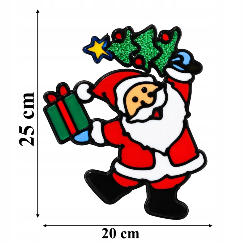 NAKLEJKA ŻELOWA NA OKNO MIKOŁAJ 20X25 CM ŚWIĄTECZNA OZDOBA