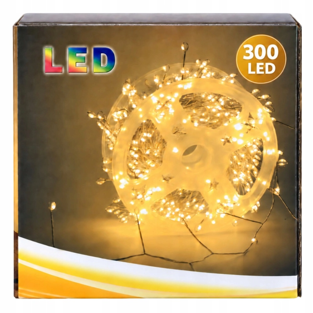 LAMPKI CHOINKOWE DRUCIKI 300 LED DIODY DEKORACJA ŚWIĄTECZNA ŚWIATEŁKA 9 M