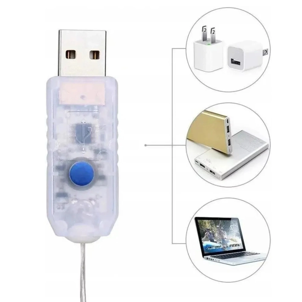 LAMPKI CHOINKOWE DRUCIKI 200 LED DIODY DEKORACJA ŚWIĄTECZNA ŚWIATEŁKA 6 M
