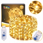 LAMPKI CHOINKOWE DRUCIKI 100 LED DIODY DEKORACJA ŚWIĄTECZNA ŚWIATEŁKA 3 M