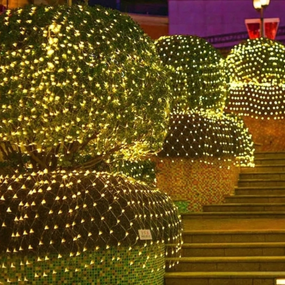 KURTYNA ŚWIETLNA LAMPKI 144 LED ŚWIĘTA BIAŁE CIEPŁE 2X2 M 8 TRYBÓW