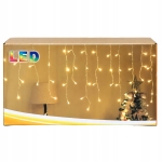 KURTYNA ŚWIETLNA LAMPKI CHOINKOWE SOPLE 96 LED BIAŁA CIEPŁA USB 3,5 M