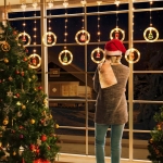 KURTYNA ŚWIETLNA 110 LED KÓŁKA Z FIGURKAMI 10 SZT 8 TRYBÓW LAMPKI