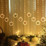 KURTYNA ŚWIETLNA 110 LED KÓŁKA Z FIGURKAMI 10 SZT 8 TRYBÓW LAMPKI