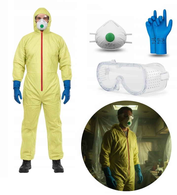 STRÓJ CHEMIK KOSTIUM JESSE PIKMAN KOMBINEZON PRZEBRANIE BREAKING BAD ROZM L