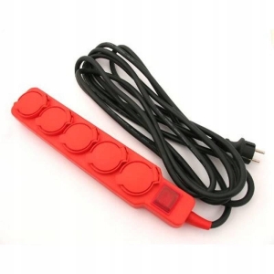 WERKSTATT-VERLÄNGERUNGSKABEL 3 m 5 AUSGÄNGE SCHALTER