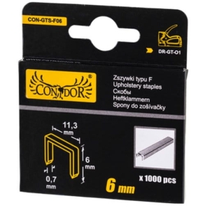 HEFTKLAMMERN TYP F 6 x 11,3 x 0,7 mm 1000 Stk. FÜR TAKER