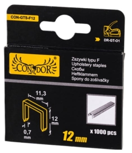 KLAMMERN TYP F 12 x 11,3 x 0,7 mm 1000 Stk. FÜR TAKER