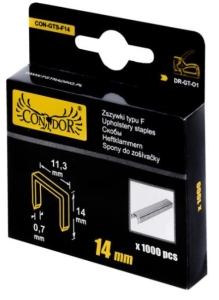 HEFTKLAMMERN TYP F 14 x 11,3 x 0,7 mm 1000 Stk. FÜR TAKER