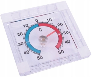 QUADRATISCHES THERMOMETER AUF GLAS AUFgeklebt 75x75mm