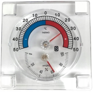 QUADRATTHERMOMETER AUFKLEBER-FENSTER-HYGROMETER