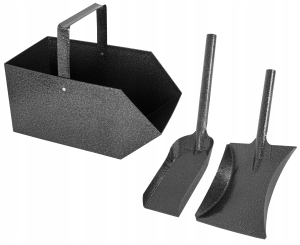KOHLE-SCHAUFELOFEN-SET, SILBER