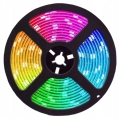 TAŚMA LED SMD WODOODPORNA 5M RGB KOLOROWA + PILOT