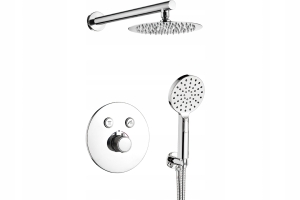 VOLUMO-BATTERIE MIT VERDECKTER DUSCHE. THERMOSTAT