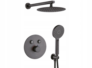 DUSCHSET MIT VERDECKTER BATTERIE THERMOST, SCHWARZ