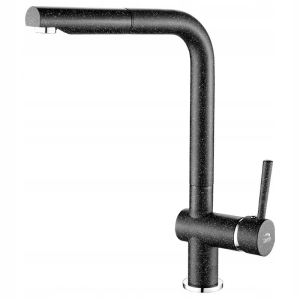 SPÜLENBATTERIE BODENBELAG MIT SCHWARZEM AUSLAUF L AUSLAUF