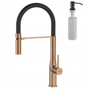 STEHBATTERIE WASCHBECKEN MIT U-AUSLAUF GOLD / SCHWARZ