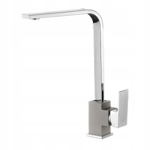 Spültischarmatur mit L-Auslauf, grau / silber