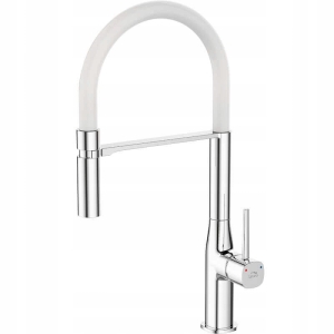 WASCHBATTERIE MIT U AUSLAUF, CHROM / WEISS