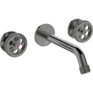 Unterputz-Waschtischarmatur mit Stopfen, schwarz