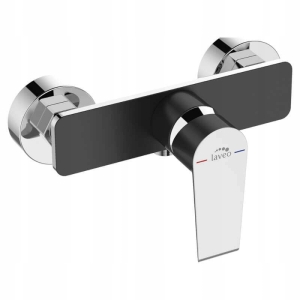 LARGO BATTERIE-DUSCHE. WANDMONTAGE, SILBER / SCHWARZ