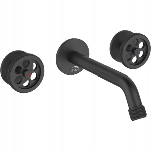 Unterputz-Waschtischarmatur mit Stopfen, schwarz