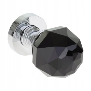 CRYSTAL DEKORATIVER KNAUF RUNDES BRETT SCHWARZ