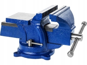 SCHRAUBSTOCK 125 MM ROTIEREND MIT AMBOß GUSSEISEN