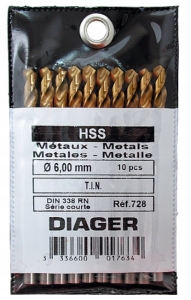 BOHRER AUS TITANIERTEM METALL: 7,0 X 109 MM